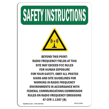 OSHA INSTRUCTIONS, 5" Height, Decal, 5" x 3.5", Portrait, Beyond This Point With, Made in USA